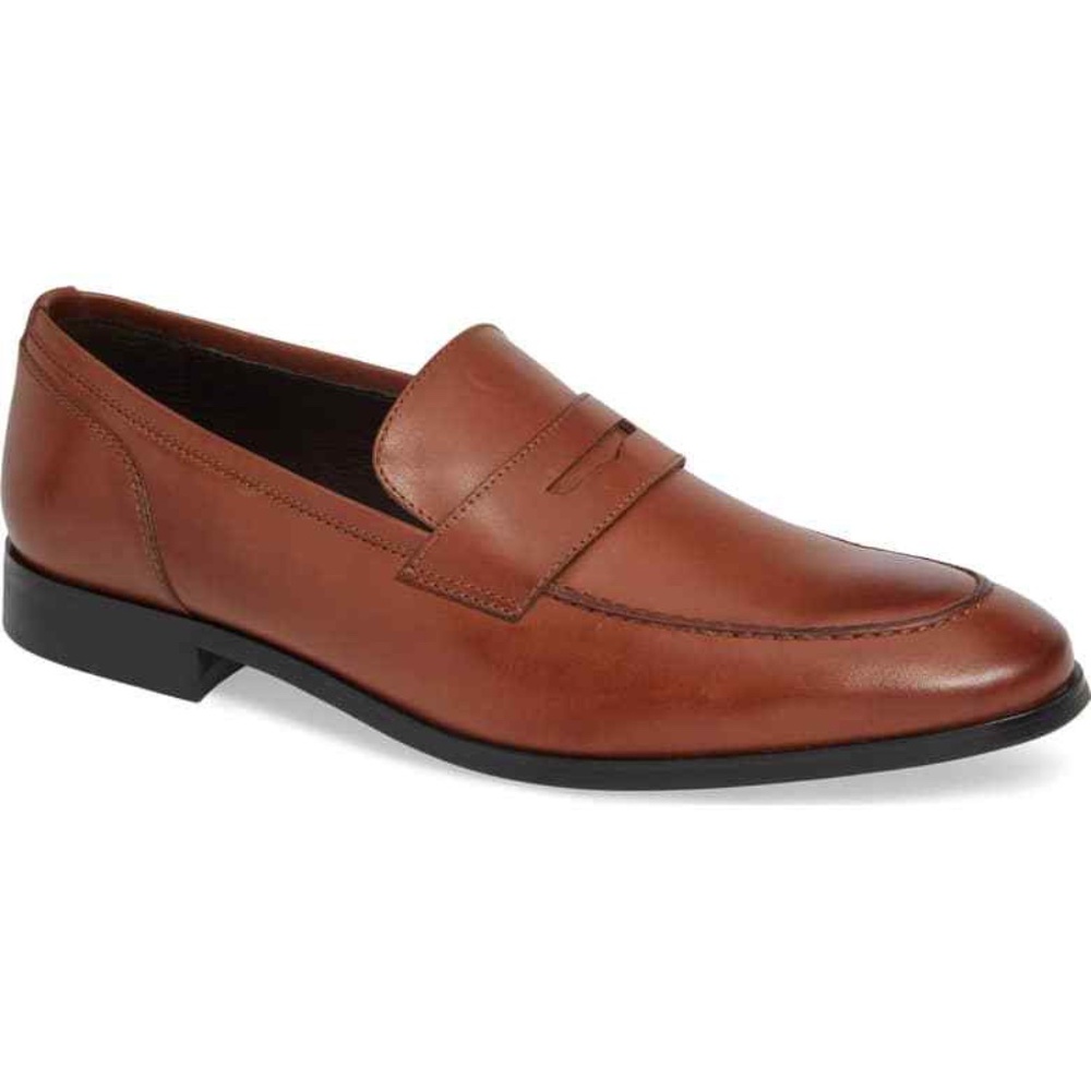THE RAIL Denio Apron Toe Brown Tan Leather Penny Loafer Size 10 M $99